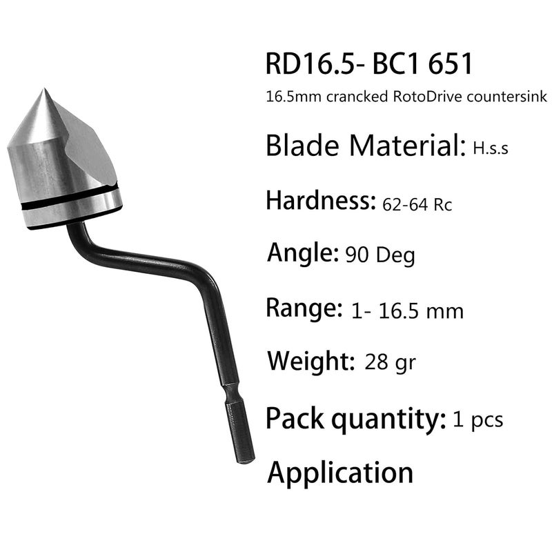Askwhy Deburring Countersink Tool Set – RD16.5-BC1651 Hand Reamer, Burr Removal Tool for Wood, Plastic, Aluminum, Copper & Steel (Blue) - Image 4